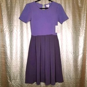 LuLaRoe BNWT S Amelia dress - purple colorblock 💜